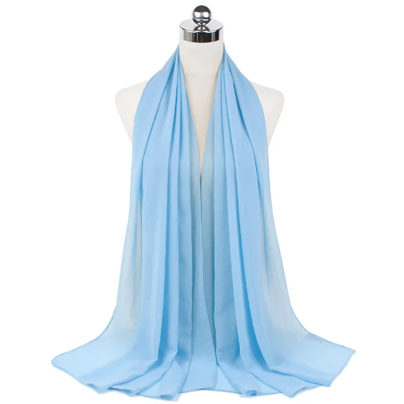 Premium Chiffon Hijab Scarf For Women Turban For Veil Scarves Muslim Hijabs For Woman Shawls For Veils Hijab Accessoires Ramadan
