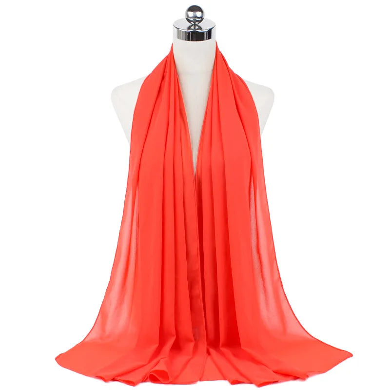 Premium Chiffon Hijab Scarf For Women Turban For Veil Scarves Muslim Hijabs For Woman Shawls For Veils Hijab Accessoires Ramadan