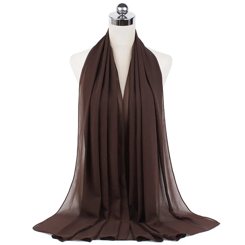 Premium Chiffon Hijab Scarf For Women Turban For Veil Scarves Muslim Hijabs For Woman Shawls For Veils Hijab Accessoires Ramadan