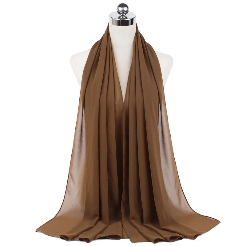 Premium Chiffon Hijab Scarf For Women Turban For Veil Scarves Muslim Hijabs For Woman Shawls For Veils Hijab Accessoires Ramadan
