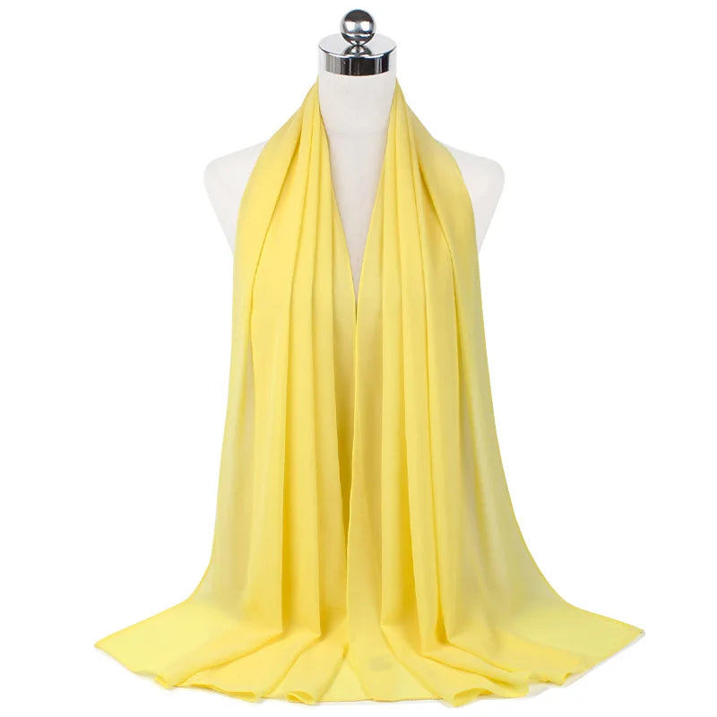 Premium Chiffon Hijab Scarf For Women Turban For Veil Scarves Muslim Hijabs For Woman Shawls For Veils Hijab Accessoires Ramadan