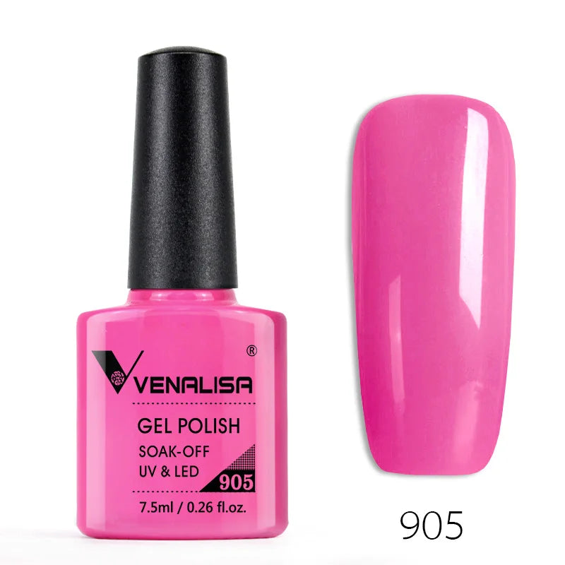 Venalisa Nail Gel Polish Full Coverage Beatuiful Color Glitter Color Matt Tempered Top Coat Soak Off Polish Gel Nail Manicure