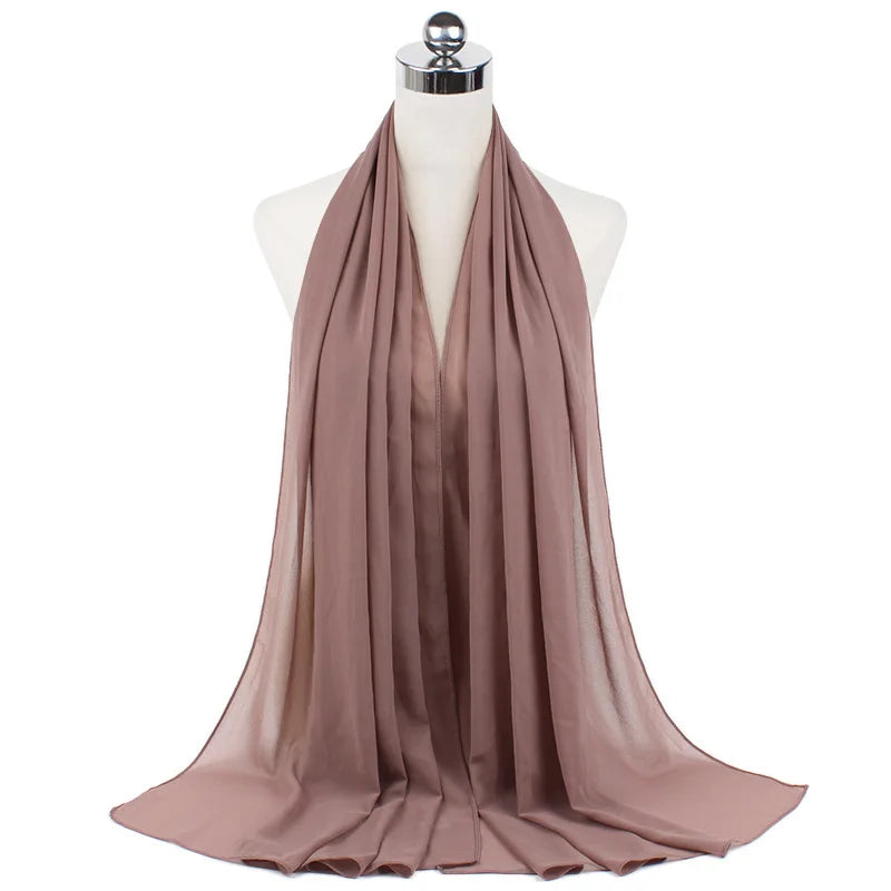 Premium Chiffon Hijab Scarf For Women Turban For Veil Scarves Muslim Hijabs For Woman Shawls For Veils Hijab Accessoires Ramadan