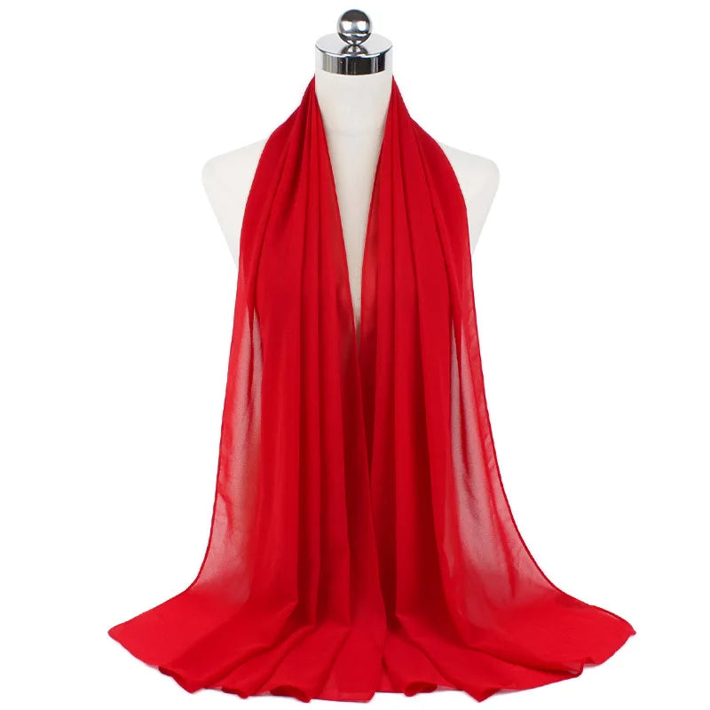 Premium Chiffon Hijab Scarf For Women Turban For Veil Scarves Muslim Hijabs For Woman Shawls For Veils Hijab Accessoires Ramadan