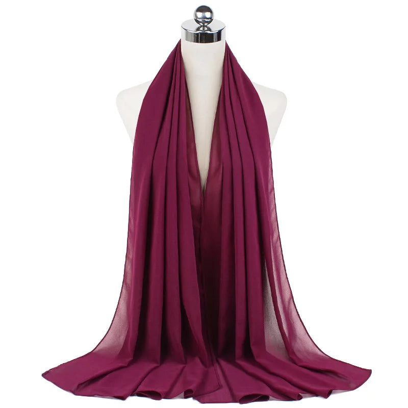 Premium Chiffon Hijab Scarf For Women Turban For Veil Scarves Muslim Hijabs For Woman Shawls For Veils Hijab Accessoires Ramadan