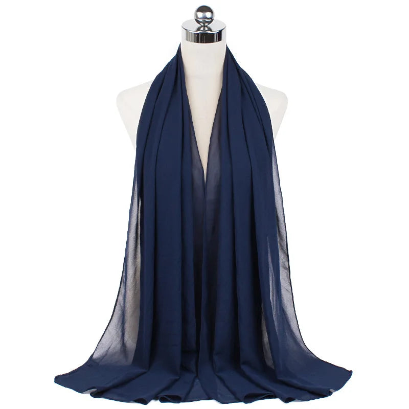 Premium Chiffon Hijab Scarf For Women Turban For Veil Scarves Muslim Hijabs For Woman Shawls For Veils Hijab Accessoires Ramadan