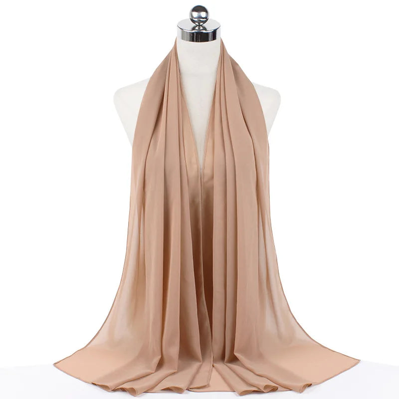 Premium Chiffon Hijab Scarf For Women Turban For Veil Scarves Muslim Hijabs For Woman Shawls For Veils Hijab Accessoires Ramadan