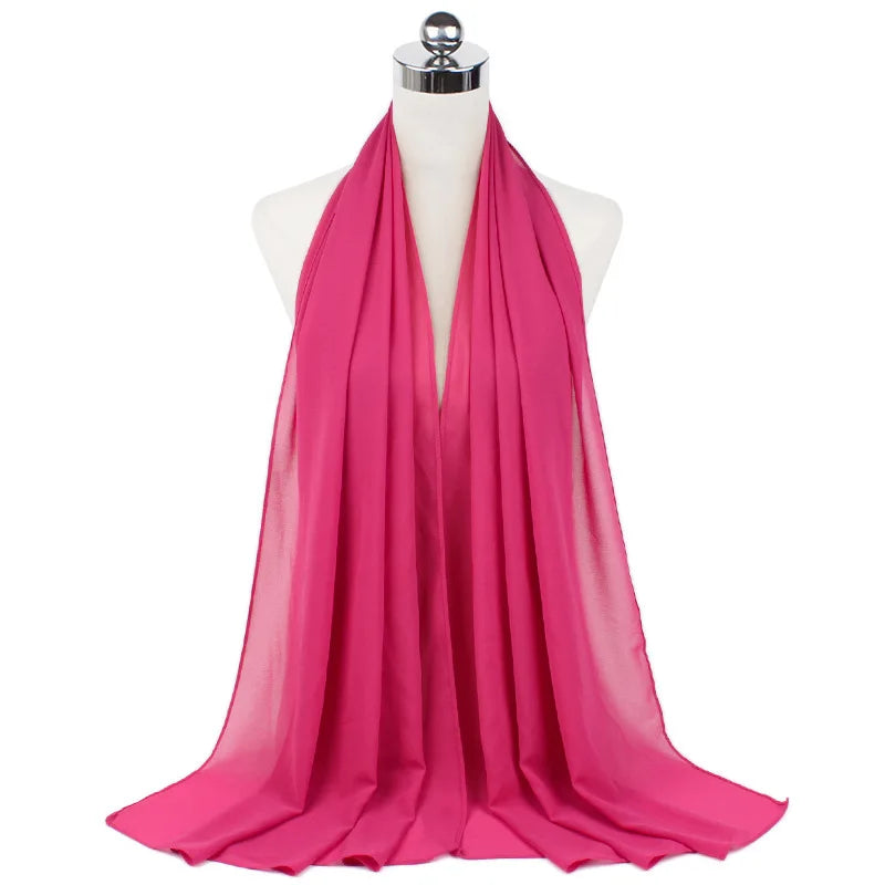 Premium Chiffon Hijab Scarf For Women Turban For Veil Scarves Muslim Hijabs For Woman Shawls For Veils Hijab Accessoires Ramadan