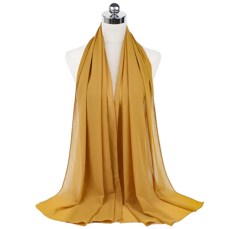 Premium Chiffon Hijab Scarf For Women Turban For Veil Scarves Muslim Hijabs For Woman Shawls For Veils Hijab Accessoires Ramadan