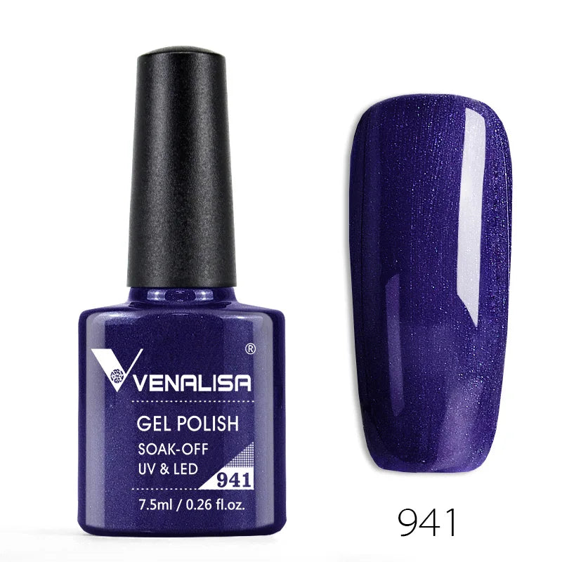 Venalisa Nail Gel Polish Full Coverage Beatuiful Color Glitter Color Matt Tempered Top Coat Soak Off Polish Gel Nail Manicure