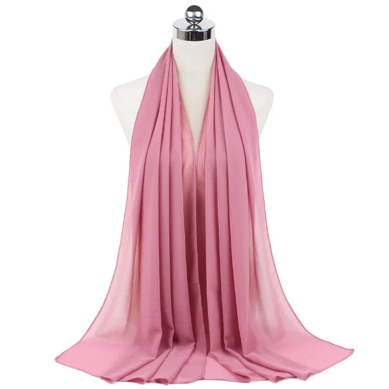 Premium Chiffon Hijab Scarf For Women Turban For Veil Scarves Muslim Hijabs For Woman Shawls For Veils Hijab Accessoires Ramadan