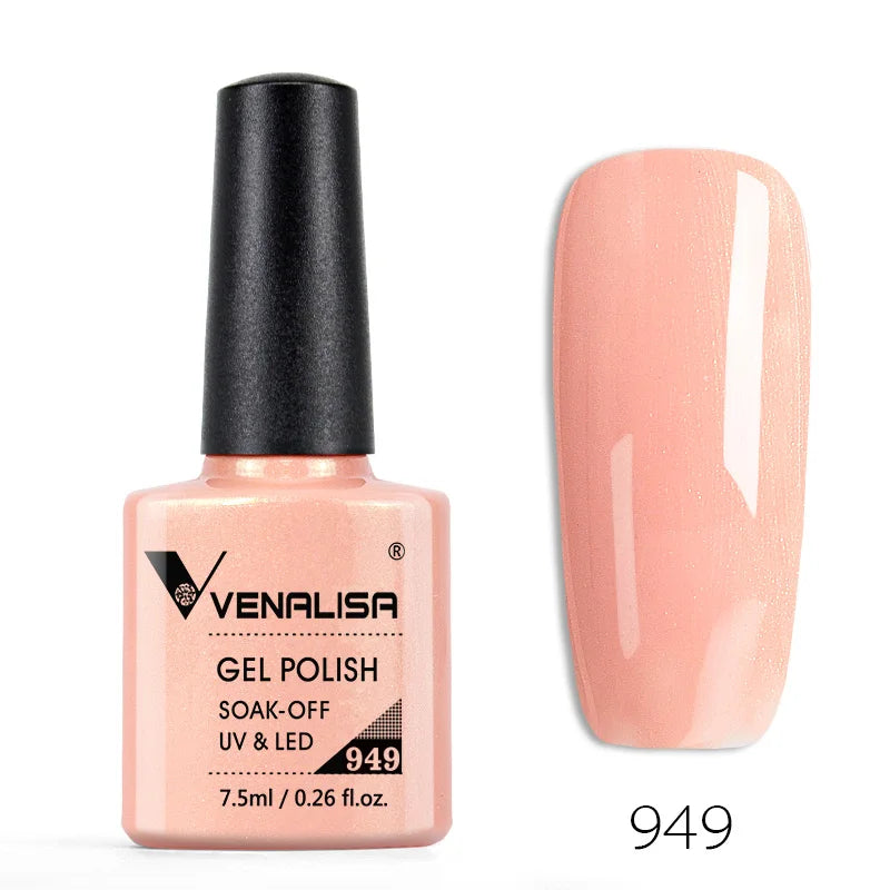 Venalisa Nail Gel Polish Full Coverage Beatuiful Color Glitter Color Matt Tempered Top Coat Soak Off Polish Gel Nail Manicure