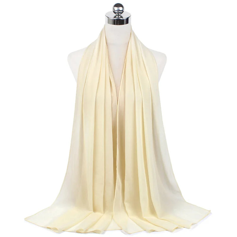 Premium Chiffon Hijab Scarf For Women Turban For Veil Scarves Muslim Hijabs For Woman Shawls For Veils Hijab Accessoires Ramadan