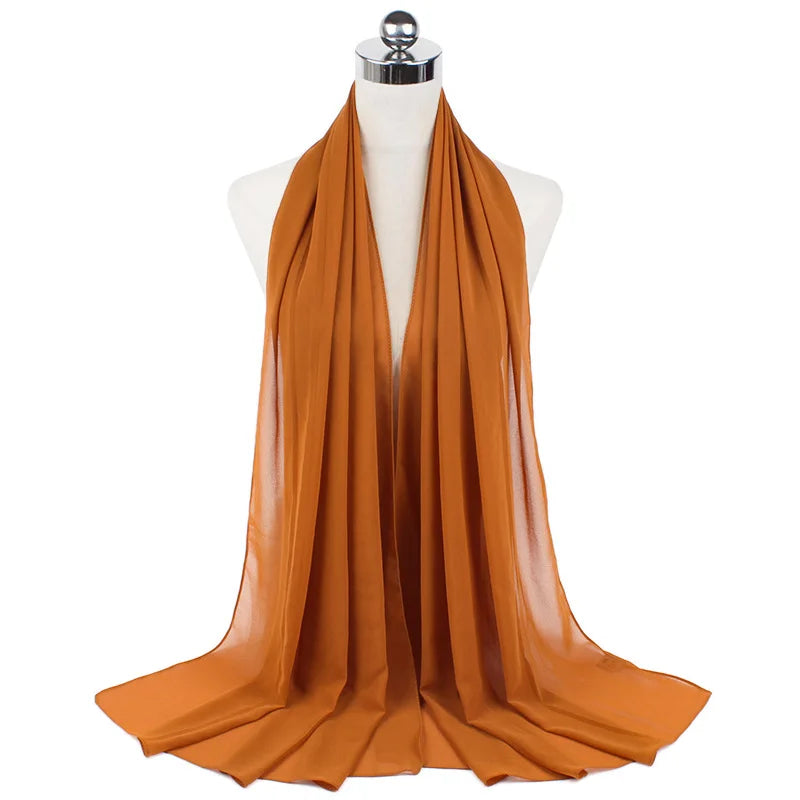 Premium Chiffon Hijab Scarf For Women Turban For Veil Scarves Muslim Hijabs For Woman Shawls For Veils Hijab Accessoires Ramadan