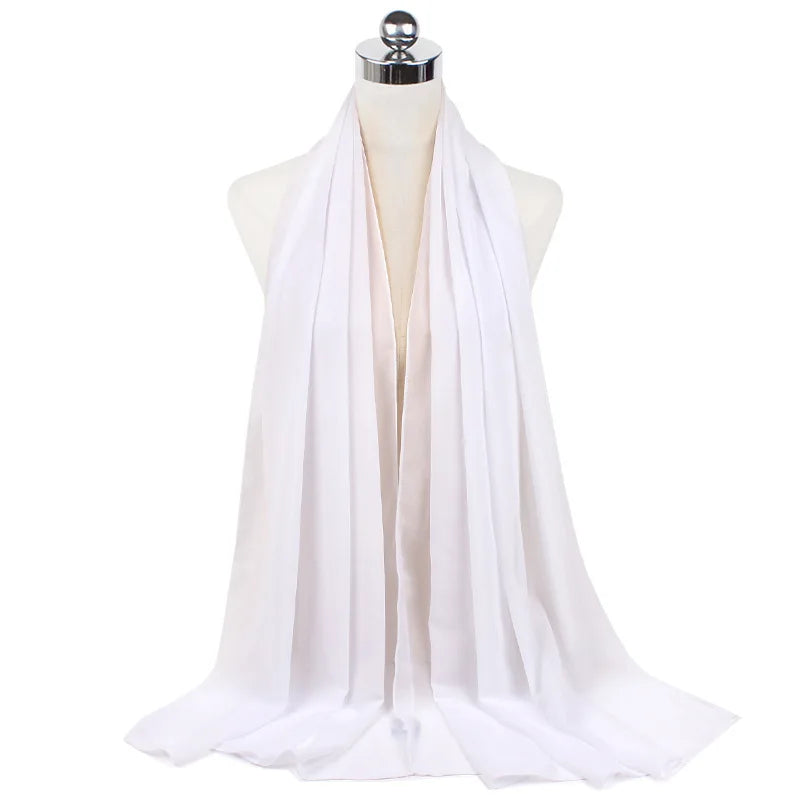 Premium Chiffon Hijab Scarf For Women Turban For Veil Scarves Muslim Hijabs For Woman Shawls For Veils Hijab Accessoires Ramadan