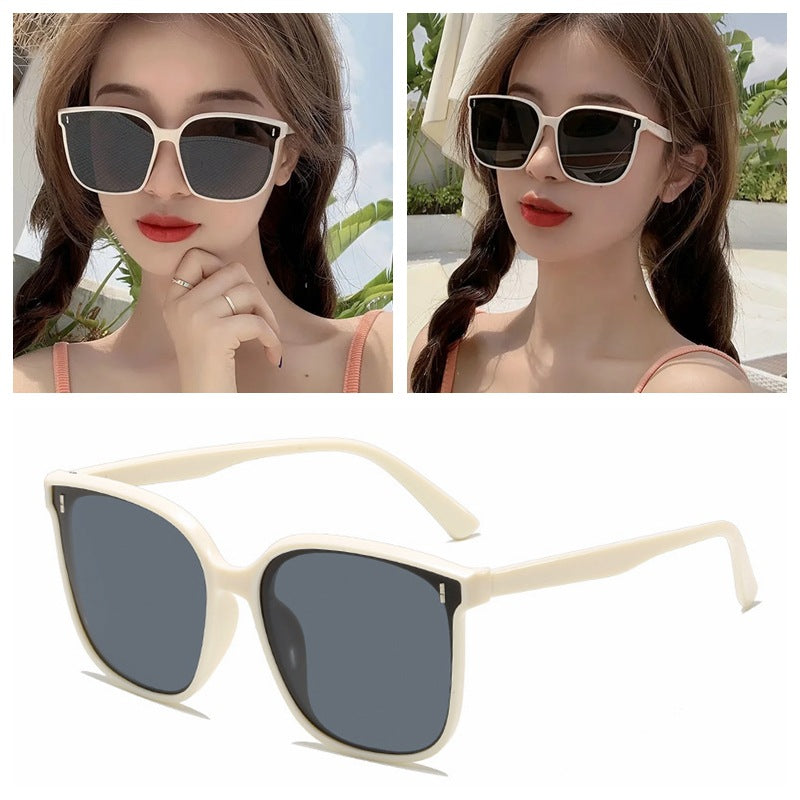 Metal Hinge Polarized Sunglasses for Women with Round Faces, High-End New Large Frame Anti-Uv Driving Sunglasses for Men