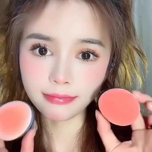 Bean Bag Cushion Blush Highlight Repair Three-in-One Makeup Palette Nature Matte Soft Fog Mushroom-Shaped Haircut Rouge Pink Blusher