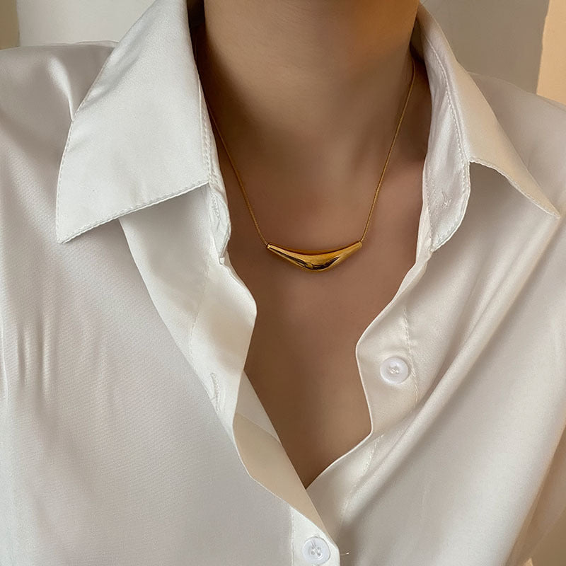 New Style Personalized Hip-Hop Niche All-Match Designer Collarbone Titanium Steel Necklace Women's Trendy Cool Spice Girl Jewelry Not Faded