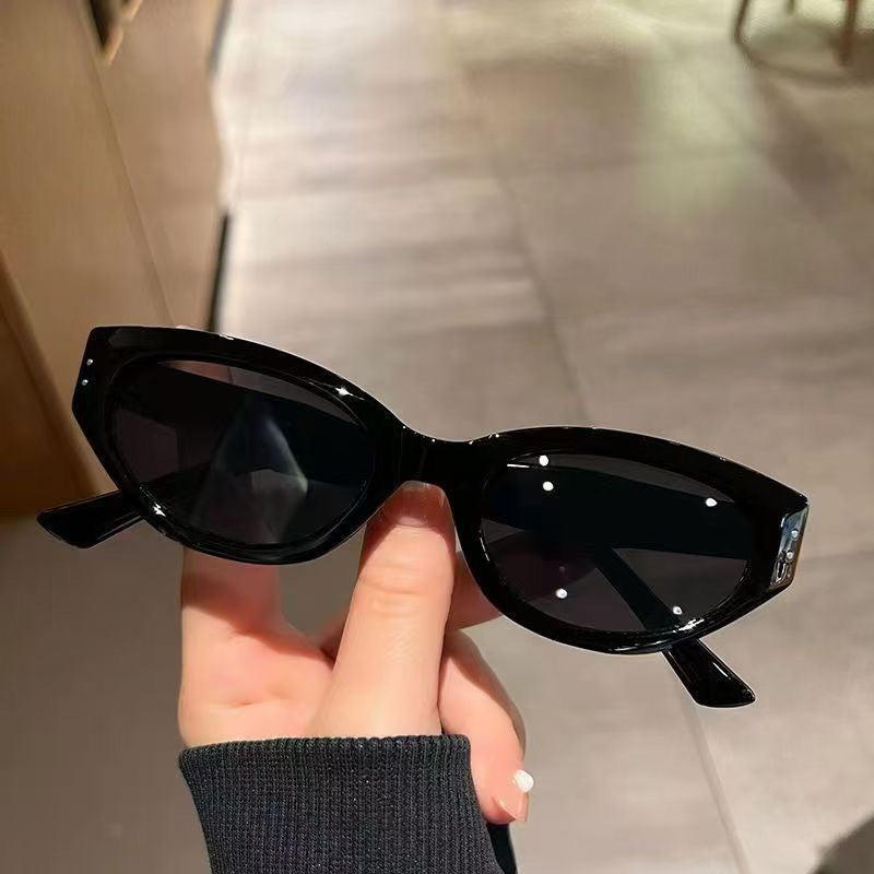 2025 New Style Functional Wind-style Cateye Sunglasses Women's Trendy Square-round Face Slimming High-grade Socialite Internet Celebrity Sunglasses