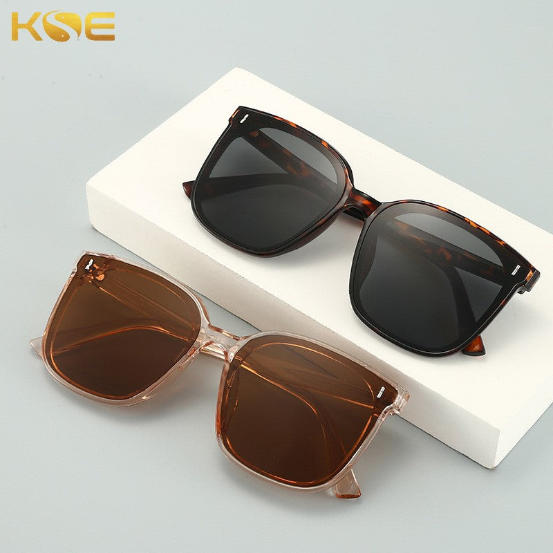 23 New Style Simple Square Sunglasses for Women, Korean Version, Fashionable Retro Versatile Internet Celebrity Sunglasses, Polarized Sun Protection Shades