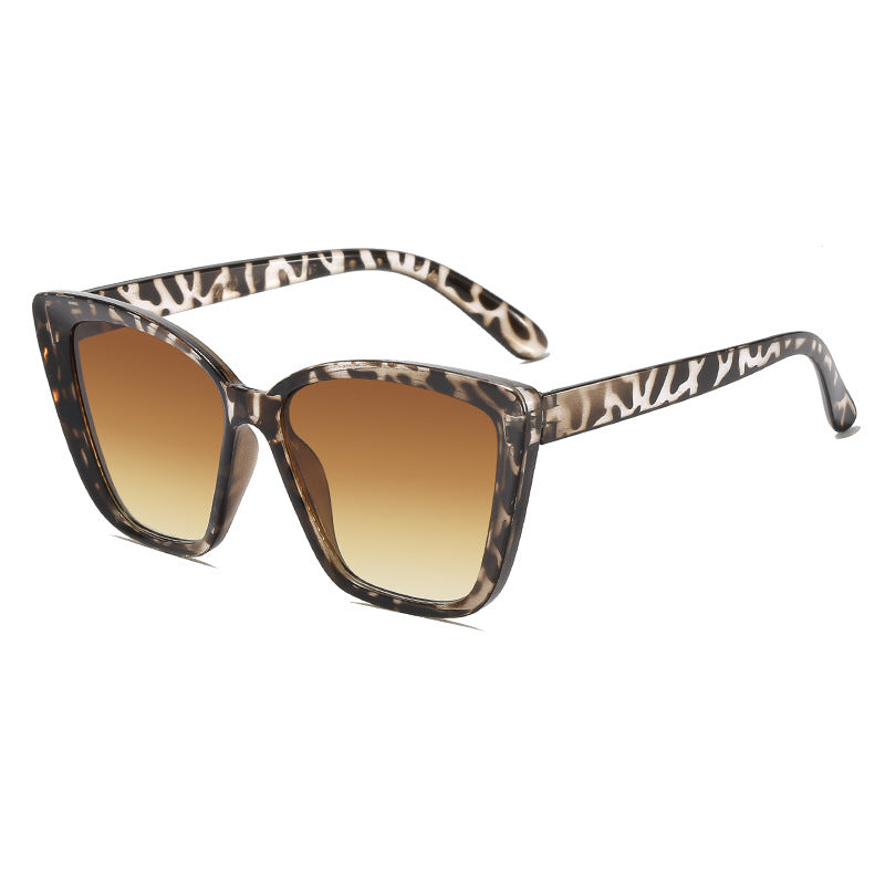 New Trendy Cross-Border Popular Style European and American Cat-Eye Sunglasses with a Fashionable and High-End Square Frame
