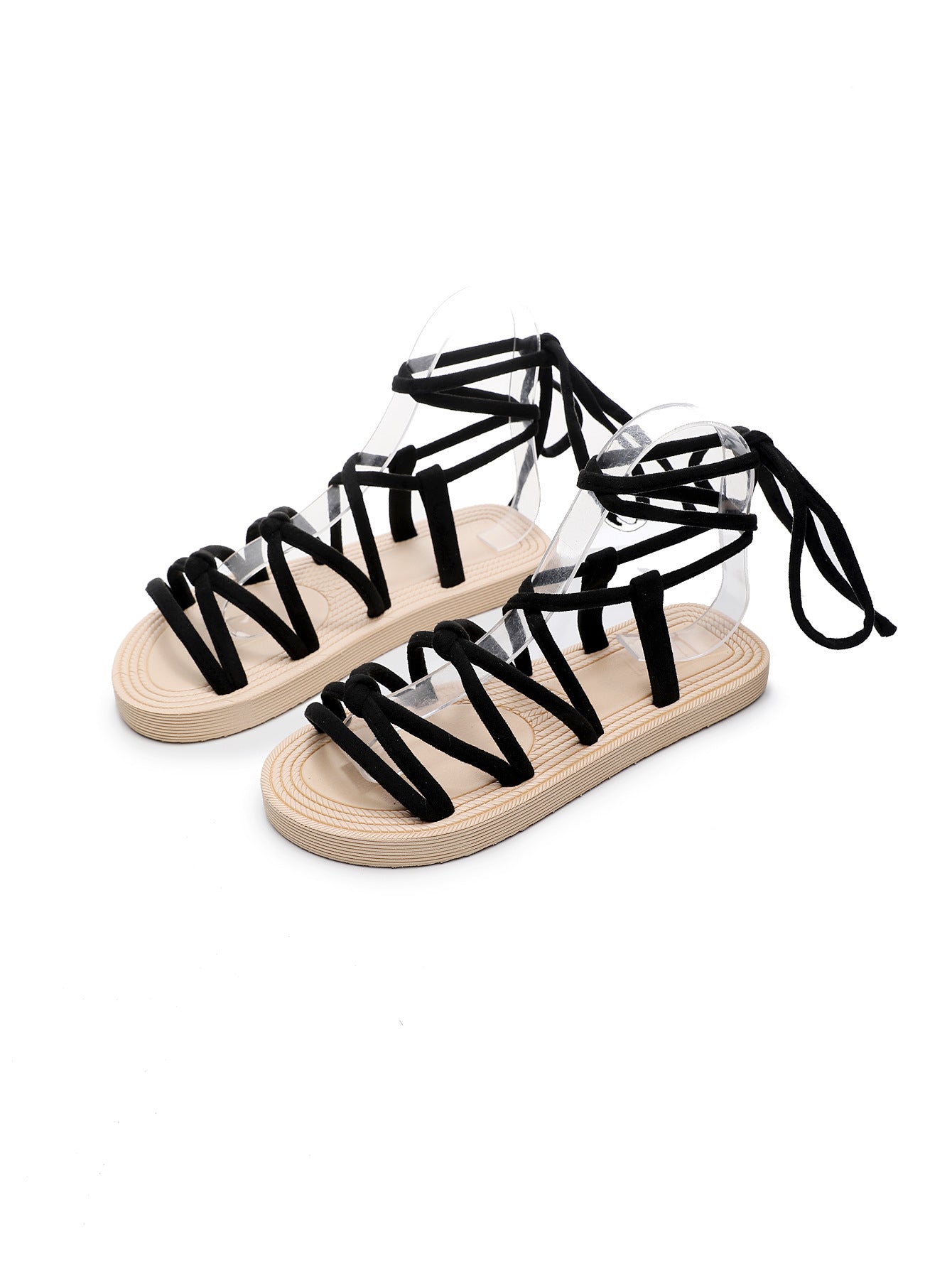Factory vamp material flannel flat sandals hollow rivet sandals fashion casual women's shoes beach shoes wholesale