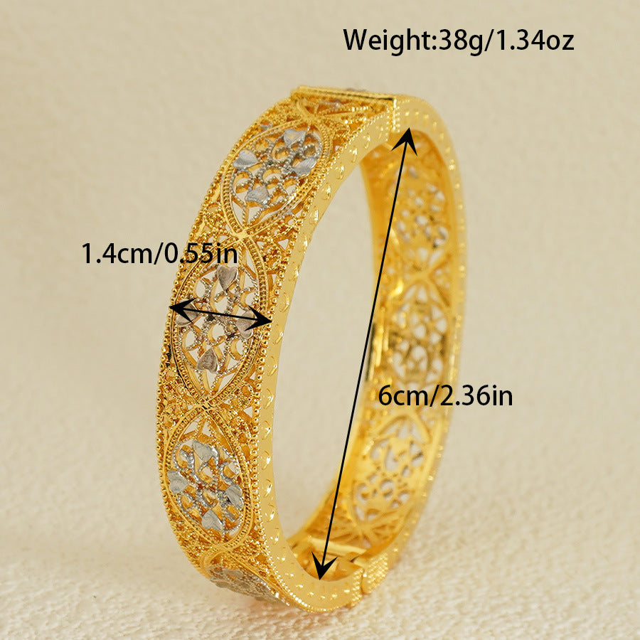 Gold Silver Rose Color Middle East Ethiopian Bangles Dubai Women Fashion Jewelry Bridal Wedding Gift