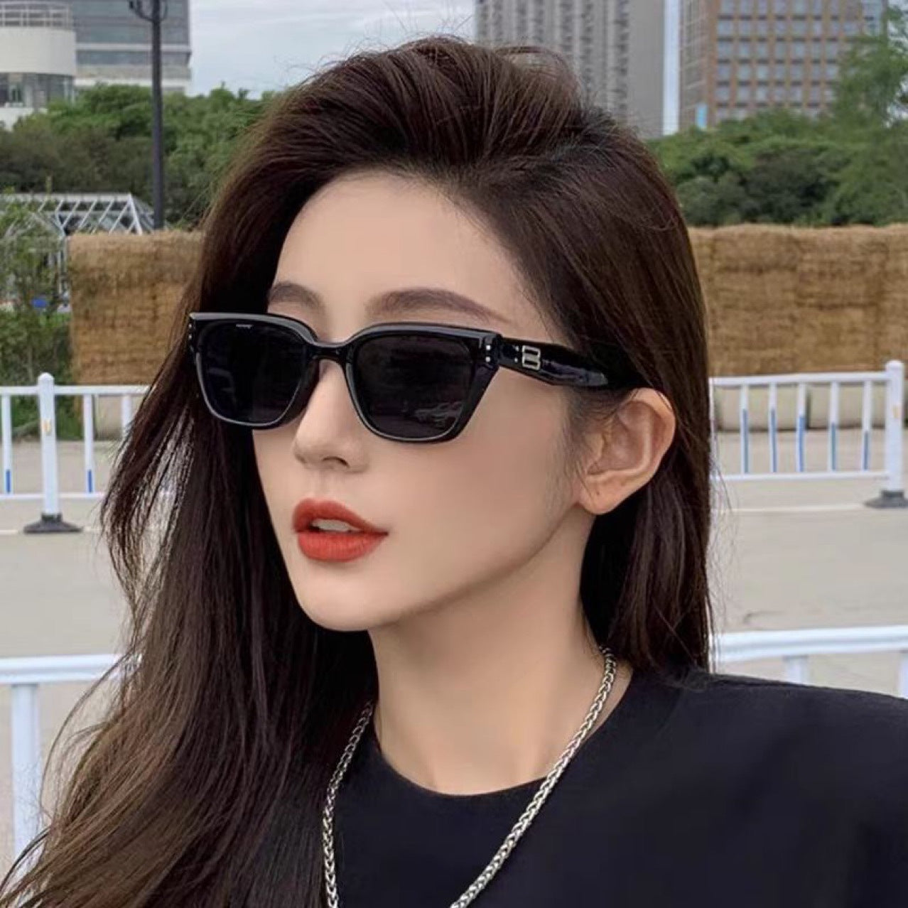 New Gm Sunglasses for Women, High-End Fashion, Internet Celebrity Retro Sunglasses, Men's Cat-Eye Anti-Uv Polarized Glasses