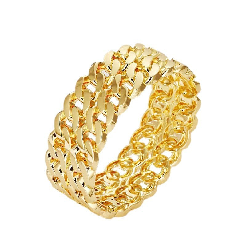 Double-Layer Strap Design Bracelet for Women, Light Luxury, Exquisite Niche Fashion, Minimalist Style Arm Ring, French European and American Personalized Jewelry