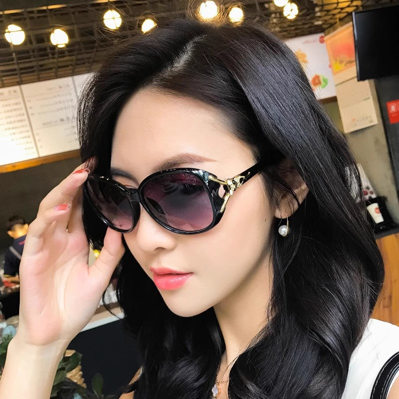 Sunglasses for Women 2025 Summer New Trendy Anti-Uv Women's Sunglasses Fashionable Round Face Polarized Glasses Big Face Slimming Look
