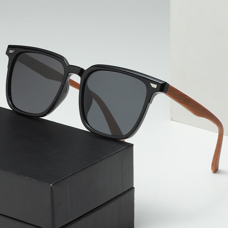 Internet famous fashion rice nail sunglasses polarizing glasses special sunglasses for driving wood grain leg sunglasses women's UV protection