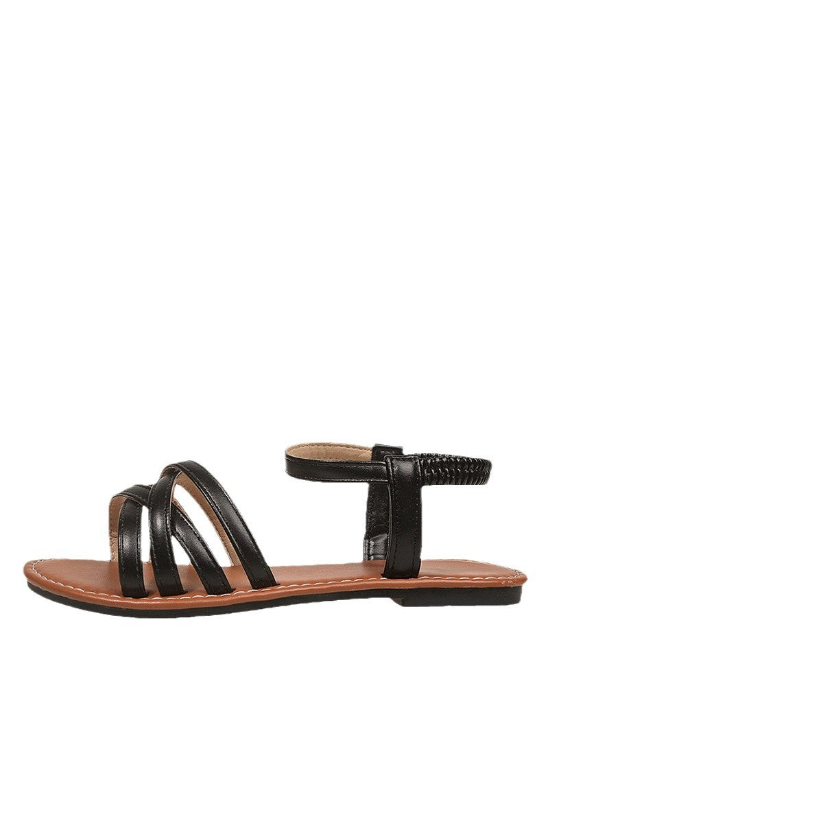 Cross-border foreign trade plus size 2025 spring and summer new fashion sandals flat fashion Joker cross Roman sandals