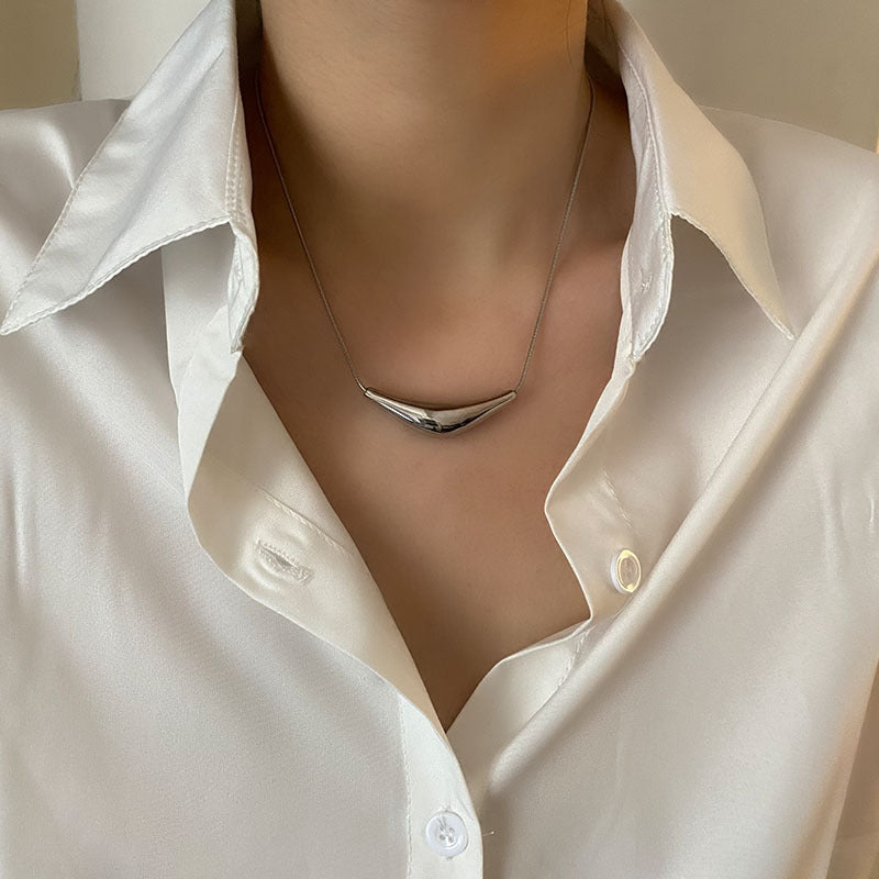 New Style Personalized Hip-Hop Niche All-Match Designer Collarbone Titanium Steel Necklace Women's Trendy Cool Spice Girl Jewelry Not Faded