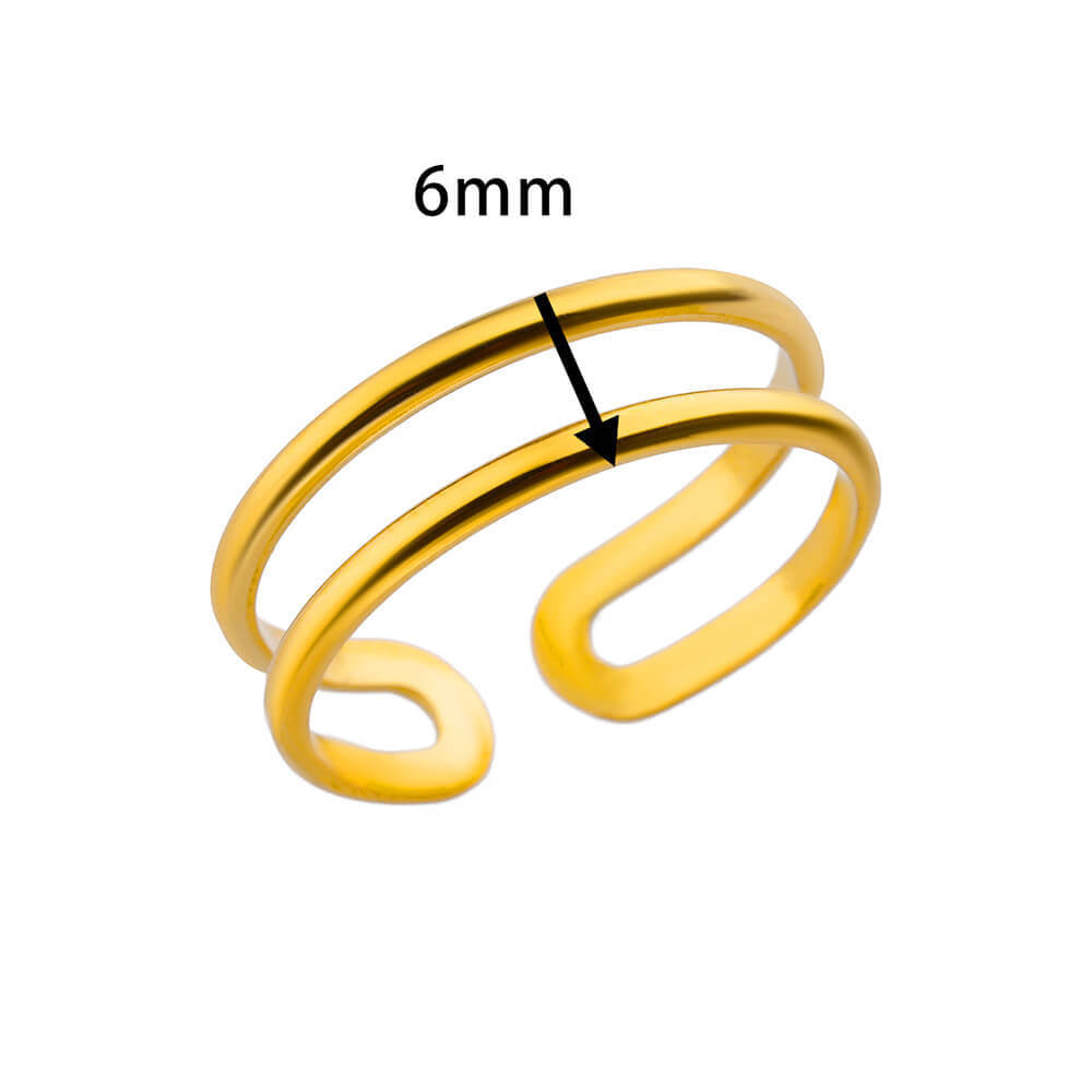 Cross-border European and American explosions stainless steel ring adjustable geometric ring 18k furnace electroplated titanium steel ring wholesale