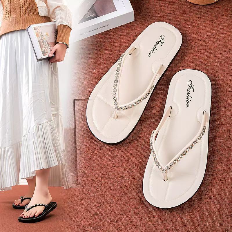 High-End Simple Water Brick Flip-Flops for Women Summer 2025 New Internet Celebrity Hot Style Outer Wear Flip-Flops Anti-Slip Sandals