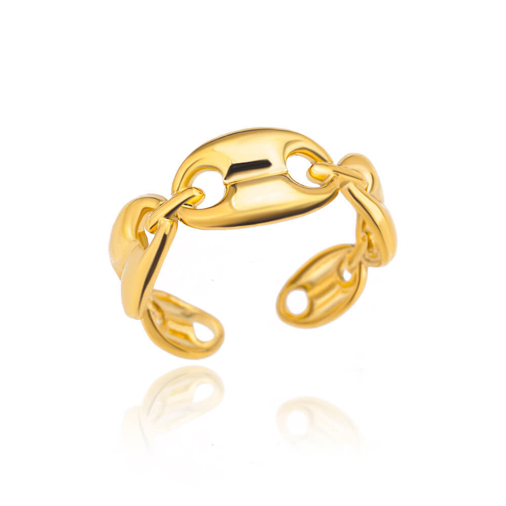 Cross-border European and American explosions stainless steel ring adjustable geometric ring 18k furnace electroplated titanium steel ring wholesale