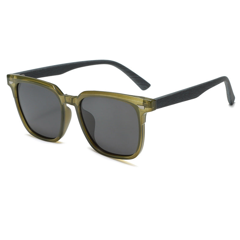 Internet famous fashion rice nail sunglasses polarizing glasses special sunglasses for driving wood grain leg sunglasses women's UV protection