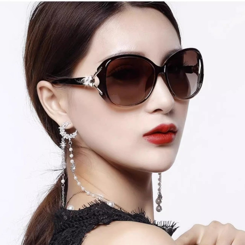 Sunglasses for Women 2025 Summer New Trendy Anti-Uv Women's Sunglasses Fashionable Round Face Polarized Glasses Big Face Slimming Look