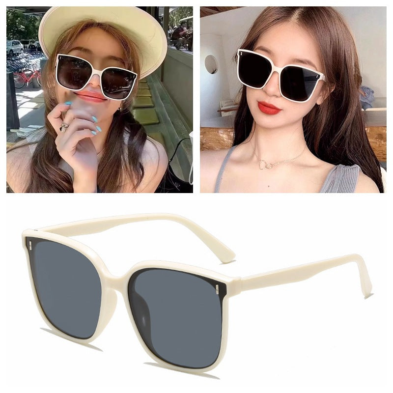 Metal Hinge Polarized Sunglasses for Women with Round Faces, High-End New Large Frame Anti-Uv Driving Sunglasses for Men