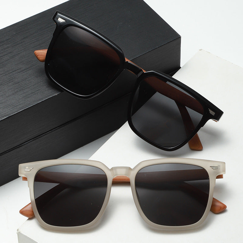 Internet famous fashion rice nail sunglasses polarizing glasses special sunglasses for driving wood grain leg sunglasses women's UV protection