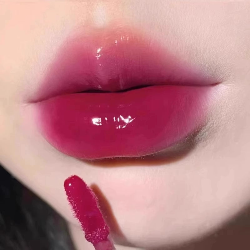 White and Red Toot Lip Lacquer No Stain on Cup! New Arrival Korean Style Low Saturation Lipstick Water Light Mirror Does Not Fade Plain Face