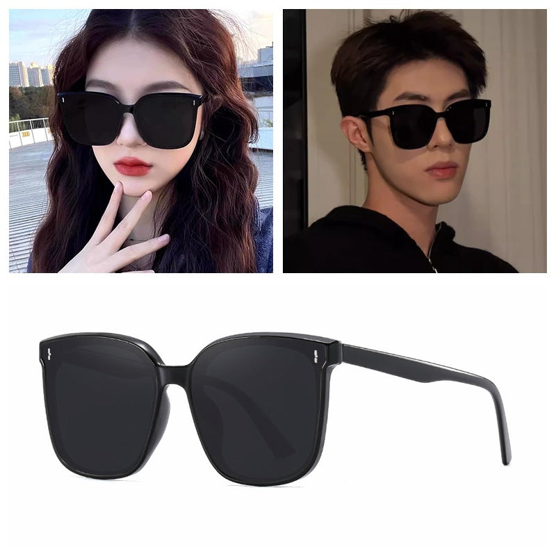 Metal Hinge Polarized Sunglasses for Women with Round Faces, High-End New Large Frame Anti-Uv Driving Sunglasses for Men