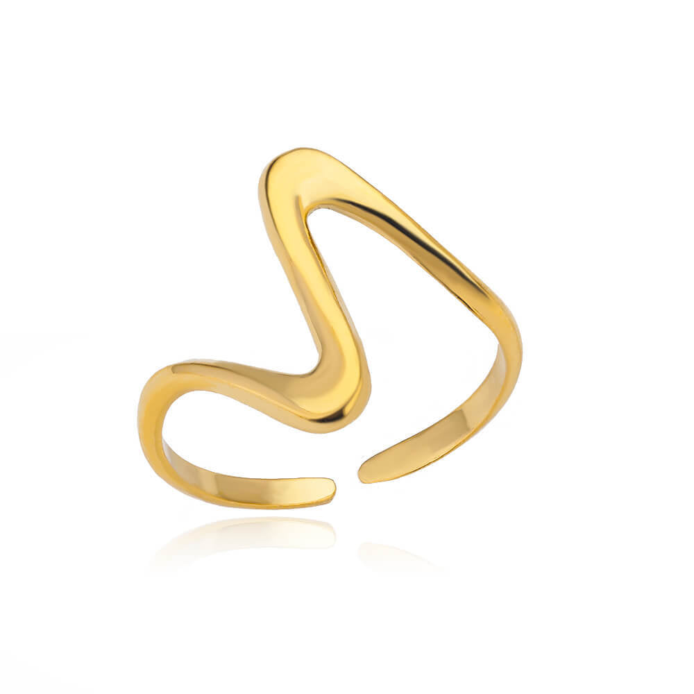 Cross-border European and American explosions stainless steel ring adjustable geometric ring 18k furnace electroplated titanium steel ring wholesale