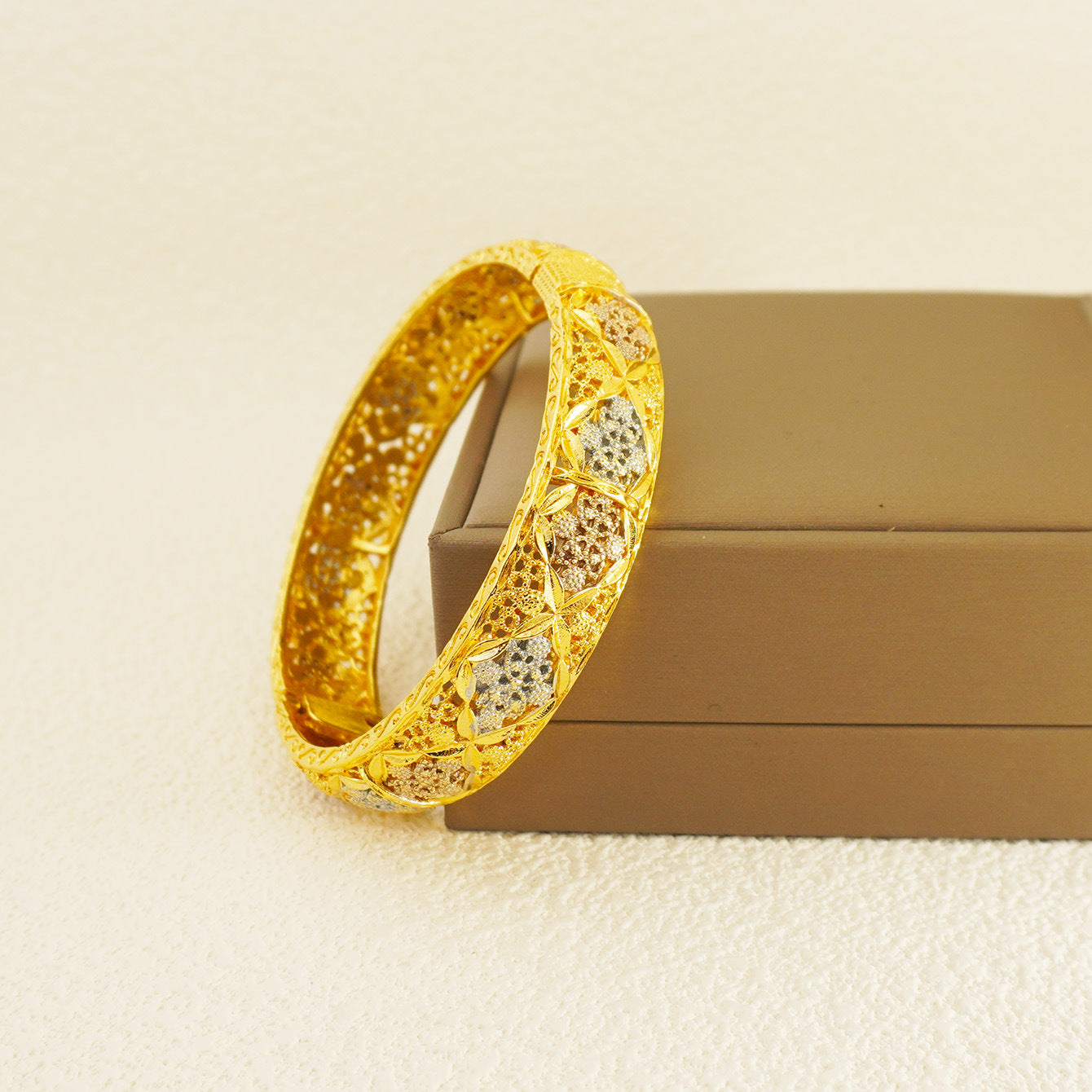 Gold Silver Rose Color Middle East Ethiopian Bangles Dubai Women Fashion Jewelry Bridal Wedding Gift