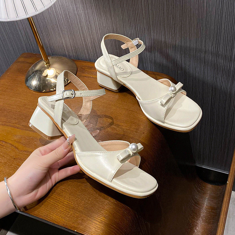 French-Style One-Strap Sandals for Women, 2026 Summer New Versatile Open-Toe Fashion Fairy Style High Heels to Match Dresses