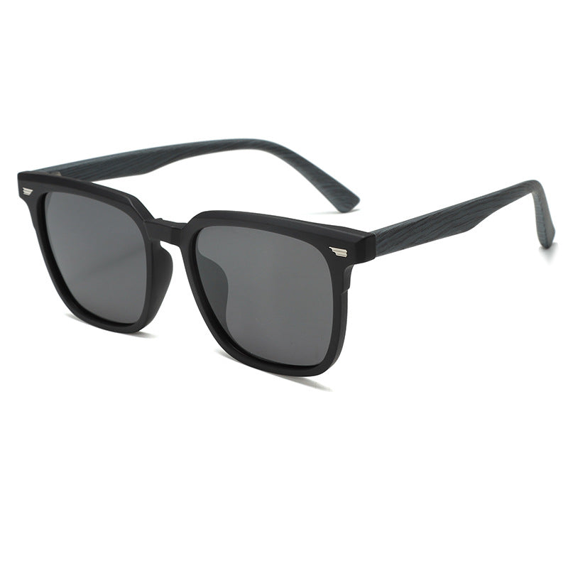 Internet famous fashion rice nail sunglasses polarizing glasses special sunglasses for driving wood grain leg sunglasses women's UV protection