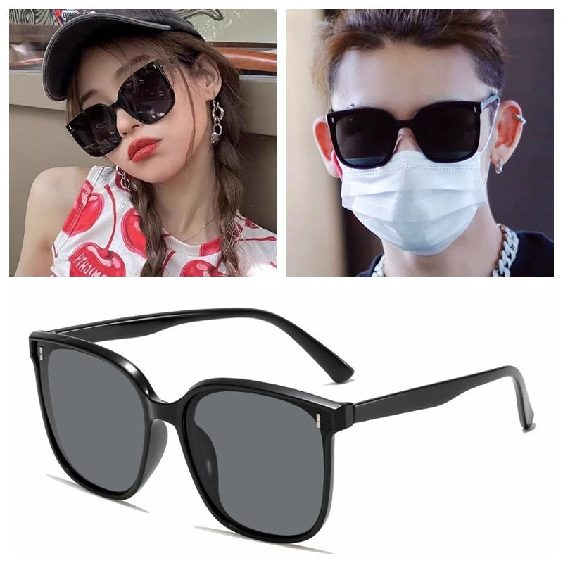 Metal Hinge Polarized Sunglasses for Women with Round Faces, High-End New Large Frame Anti-Uv Driving Sunglasses for Men