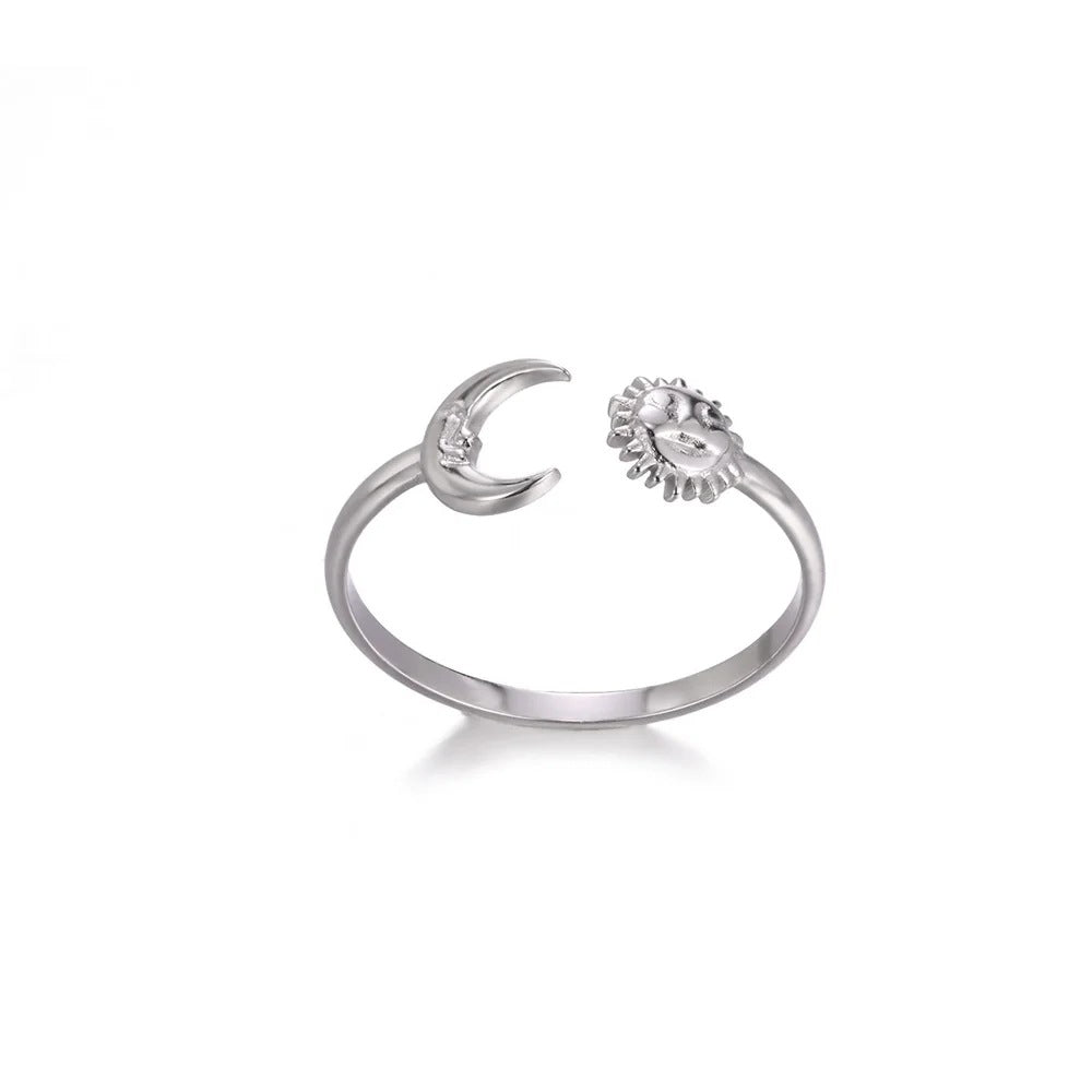 Cross-border European and American explosions stainless steel ring adjustable geometric ring 18k furnace electroplated titanium steel ring wholesale