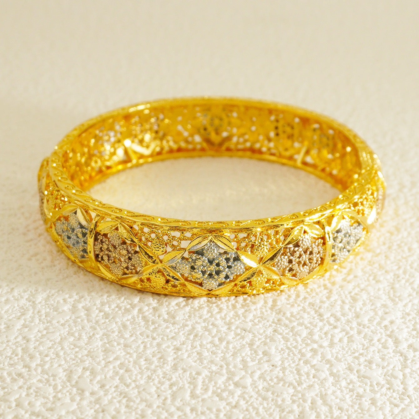 Gold Silver Rose Color Middle East Ethiopian Bangles Dubai Women Fashion Jewelry Bridal Wedding Gift