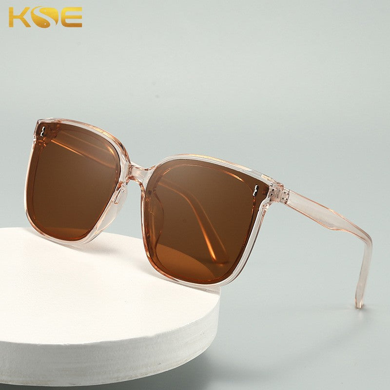 23 New Style Simple Square Sunglasses for Women, Korean Version, Fashionable Retro Versatile Internet Celebrity Sunglasses, Polarized Sun Protection Shades